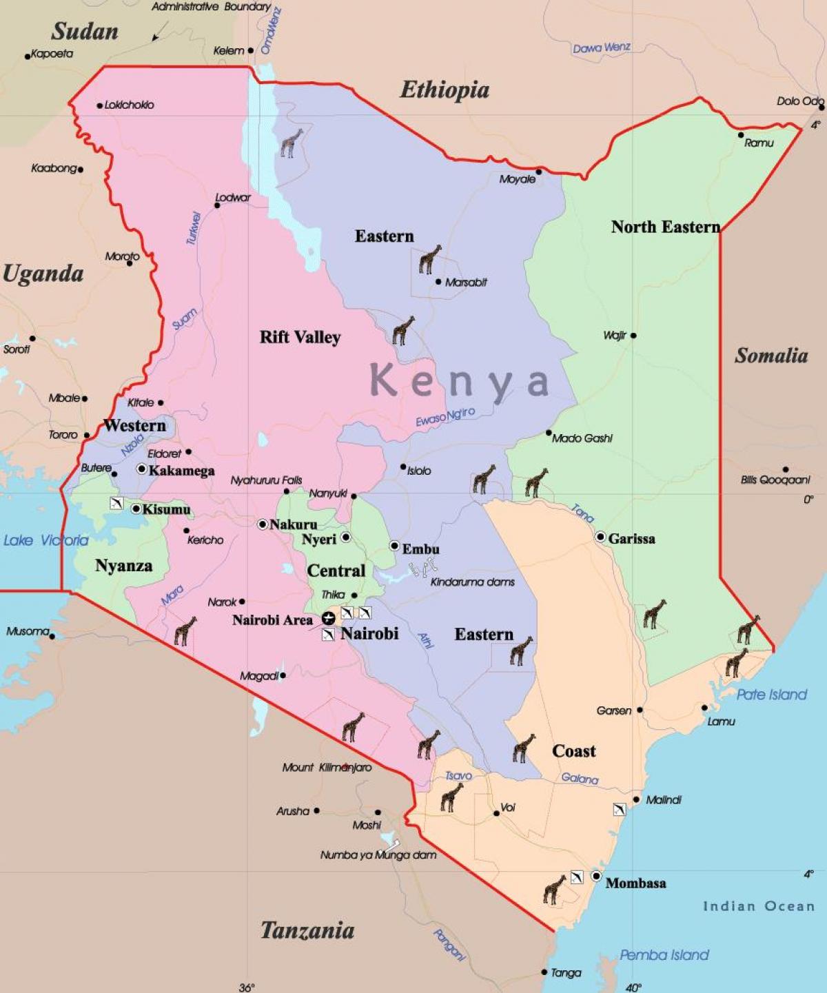 peta dari Kenya bahasa