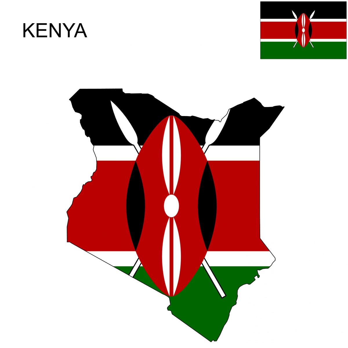 peta dari Kenya bendera