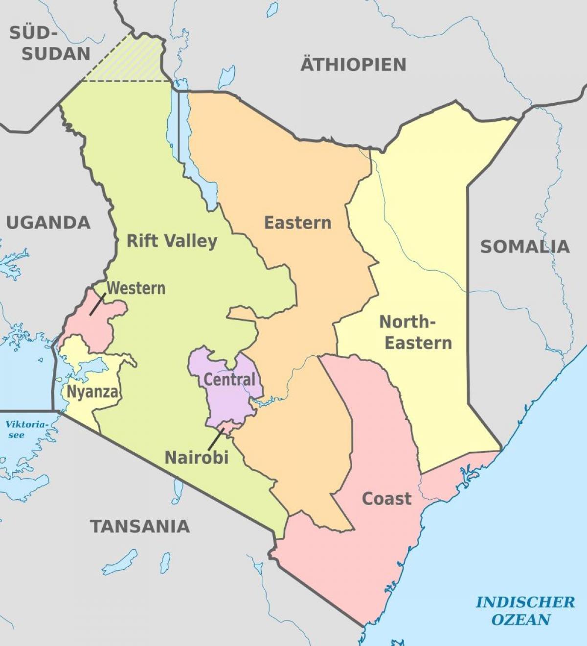 Kenya administrasi peta