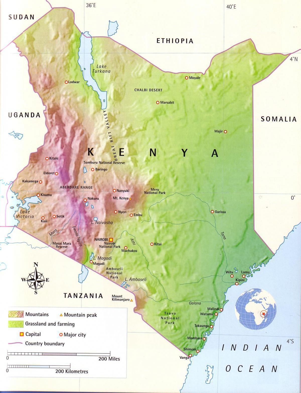 peta dari gunung Kenya