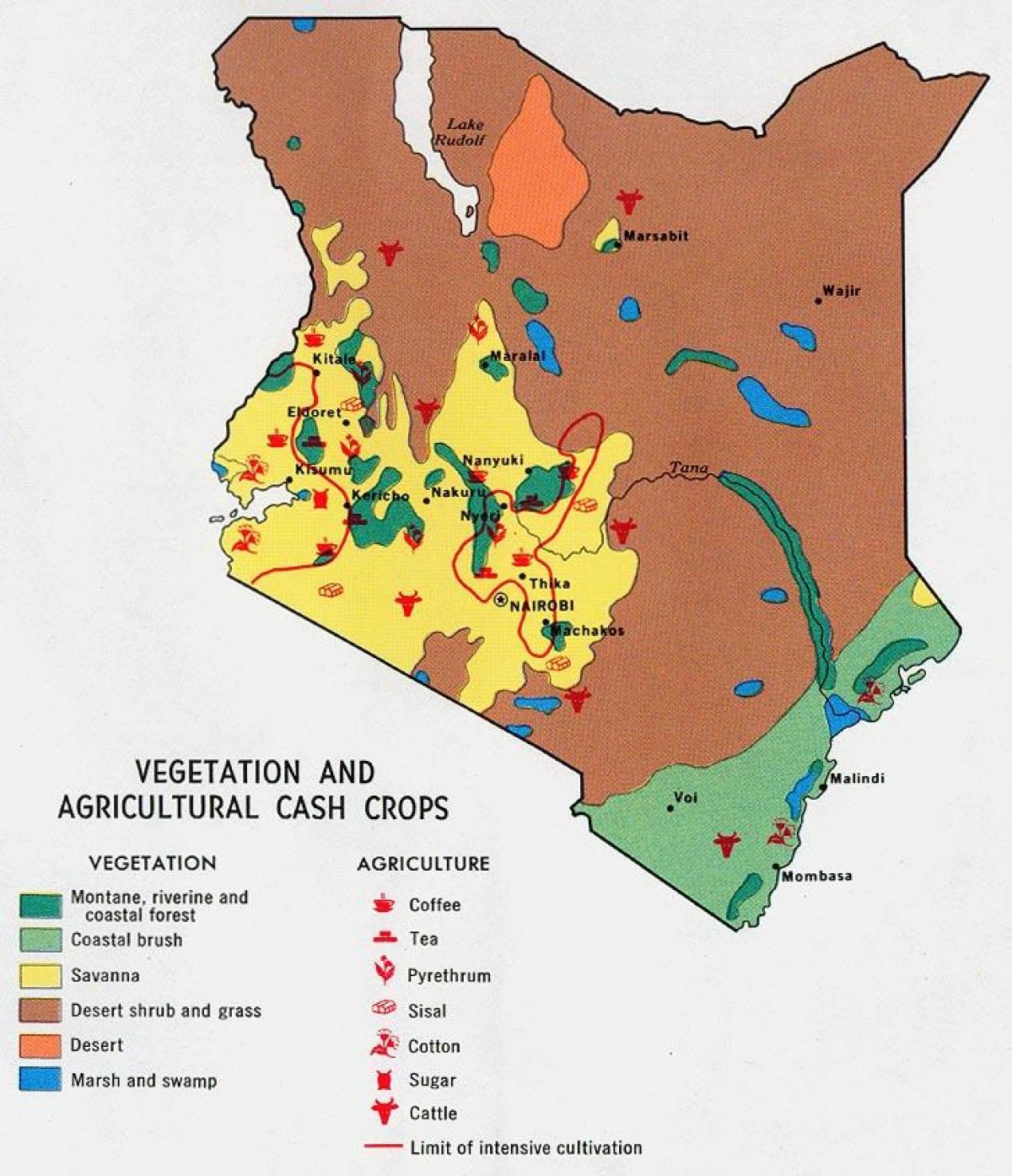 peta dari Kenya sumber daya alam