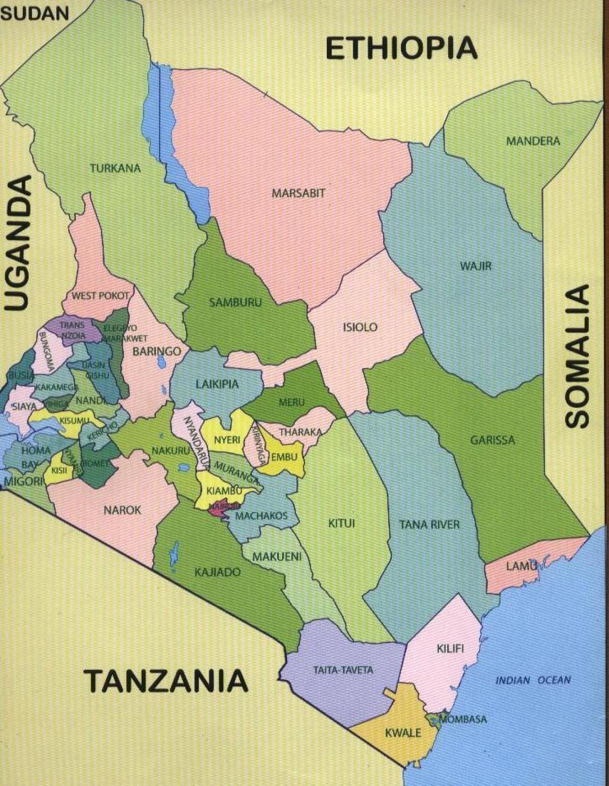 kabupaten Kenya peta