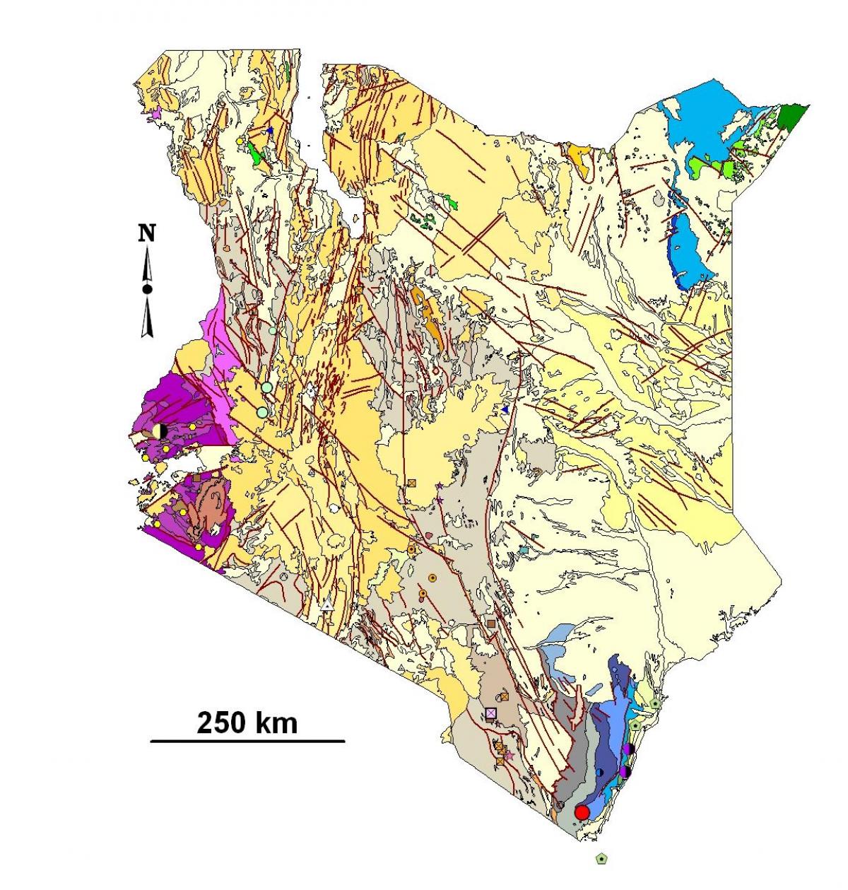 peta geologi peta Kenya
