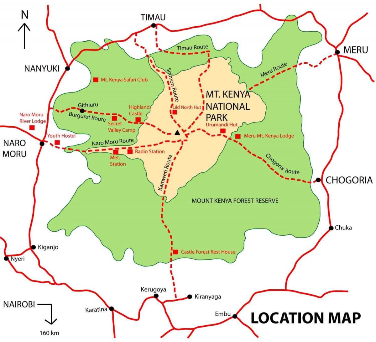 peta dari gunung Kenya