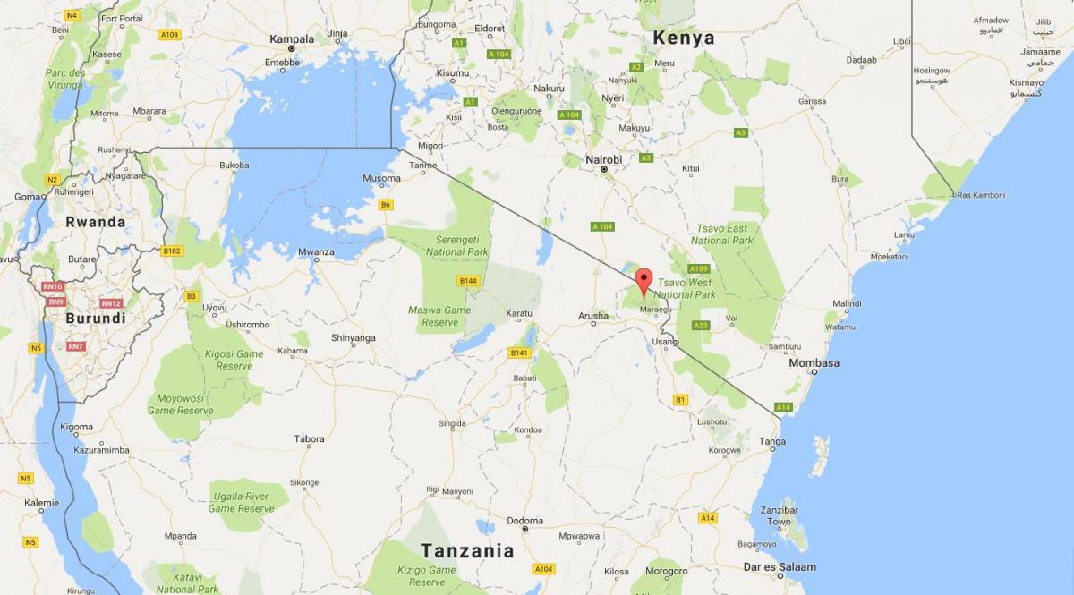 peta dunia yang menunjukkan Kenya