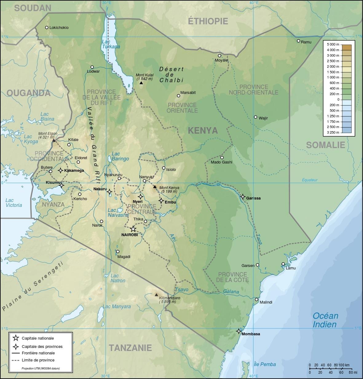 Kenya peta relief