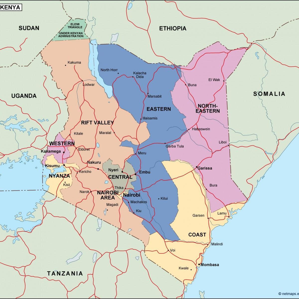 peta dari peta politik Kenya