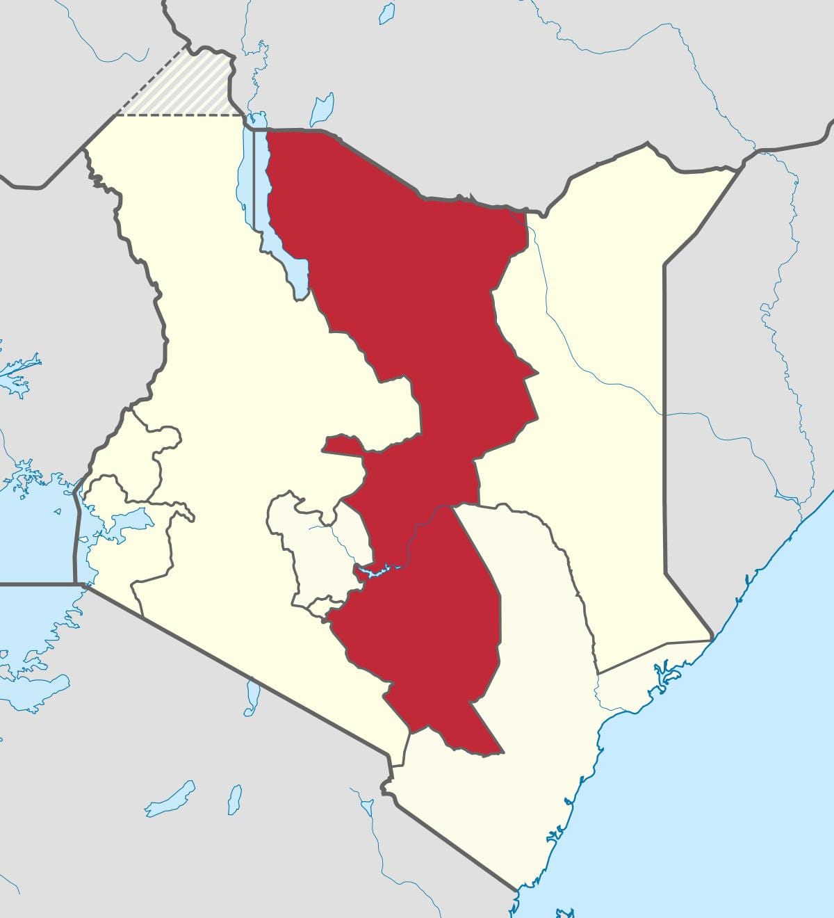 peta provinsi timur Kenya
