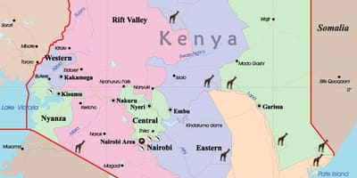 Peta dari Kenya bahasa