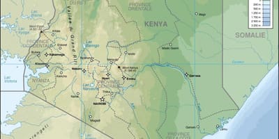 Kenya peta relief