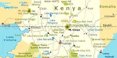 Kenya-tempat wisata peta